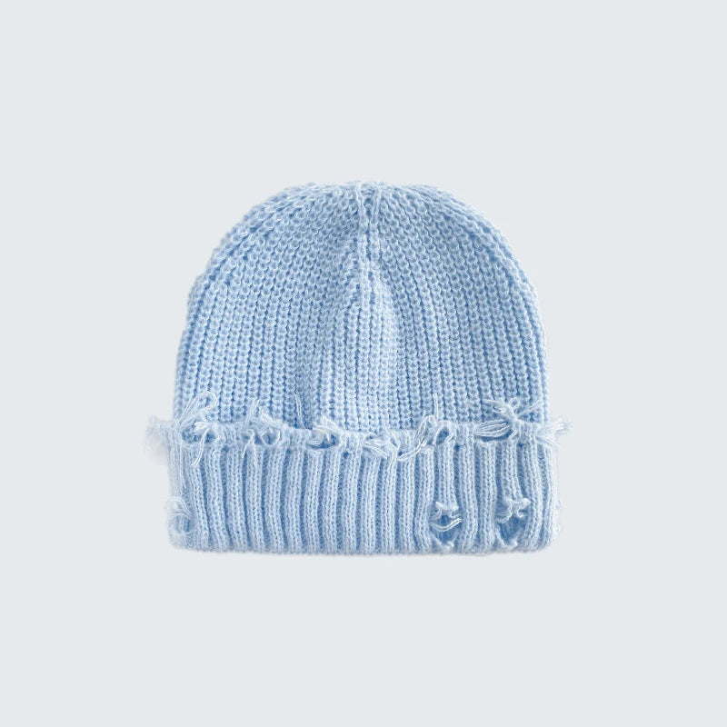 Custom Retro Broken Brim Knitted Hat For Women Men