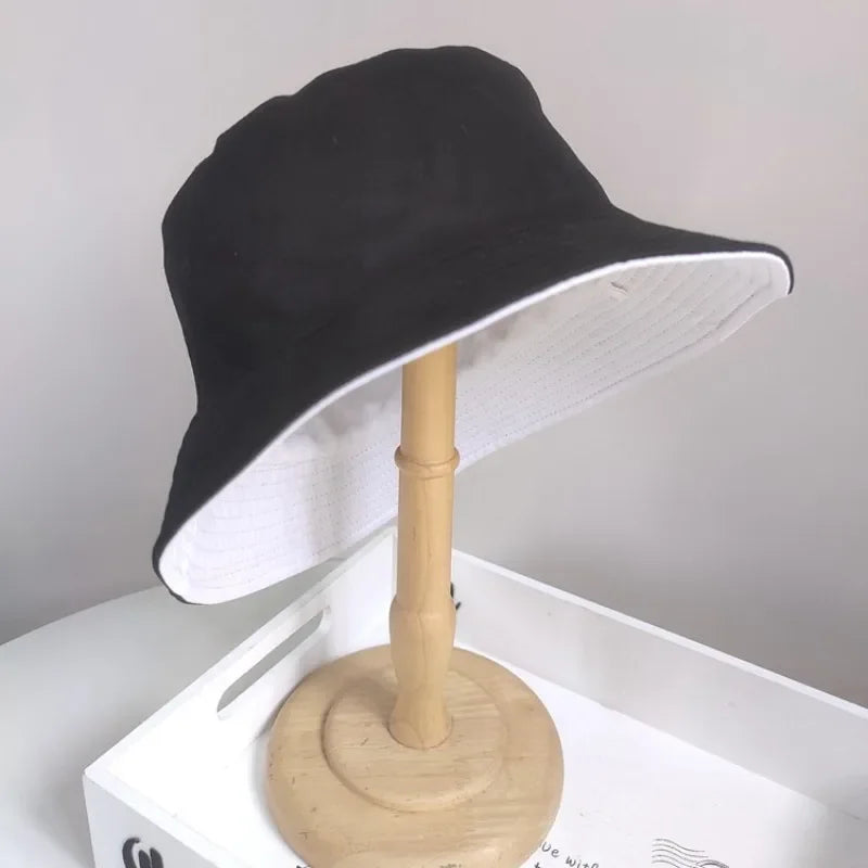 Cotton Bucket Hat Men Women Big Head Fisherman Hat Men