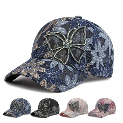 Fashion Breathable Lace Floral Baseball Cap