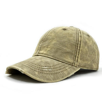Washed Distressed Texture, Perforated Holes, Glossy Board Baseball Cap