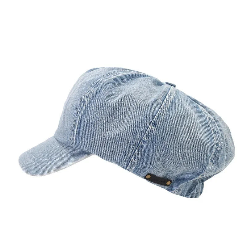 Spring And Autumn Cotton Solid Octagonal Hats