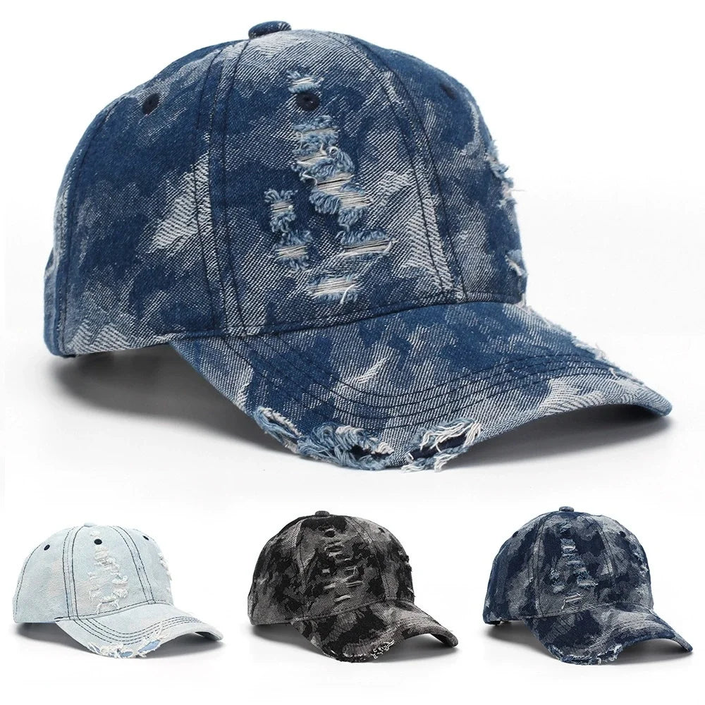 New American Style Ripped Denim Baseball Cap