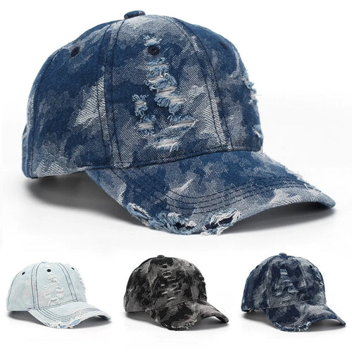 New American Style Ripped Denim Baseball Cap