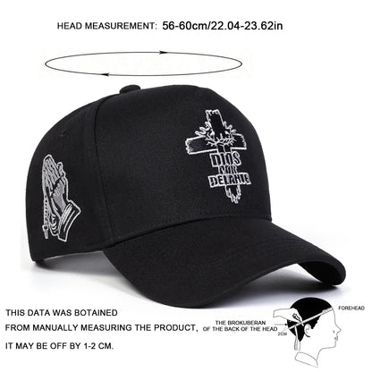Unisex Dios Por Delante Cross Embroidery Baseball Caps Spring Autumn