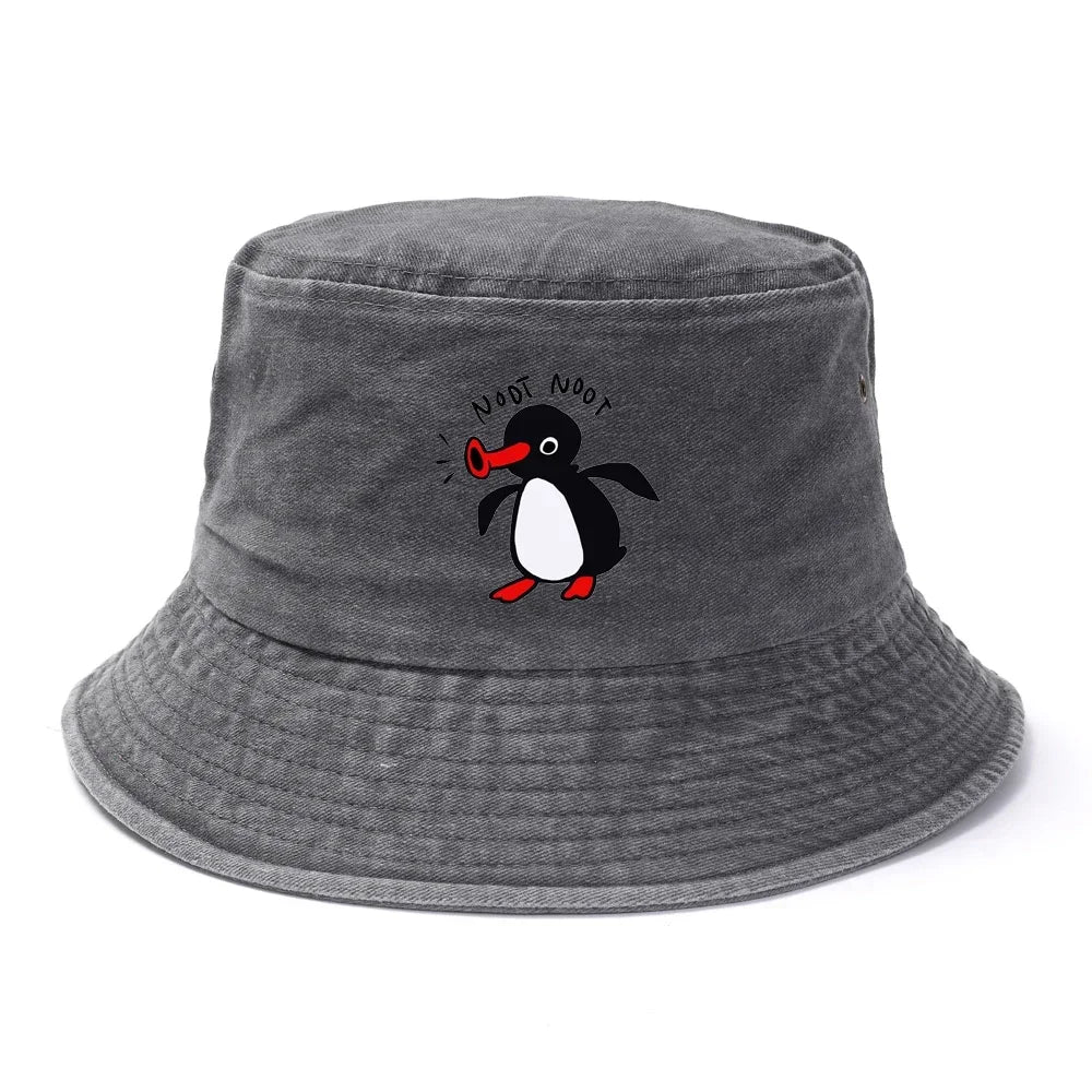 Summer Penguin Bucket Hat Reversible Bob Men Women Cotton