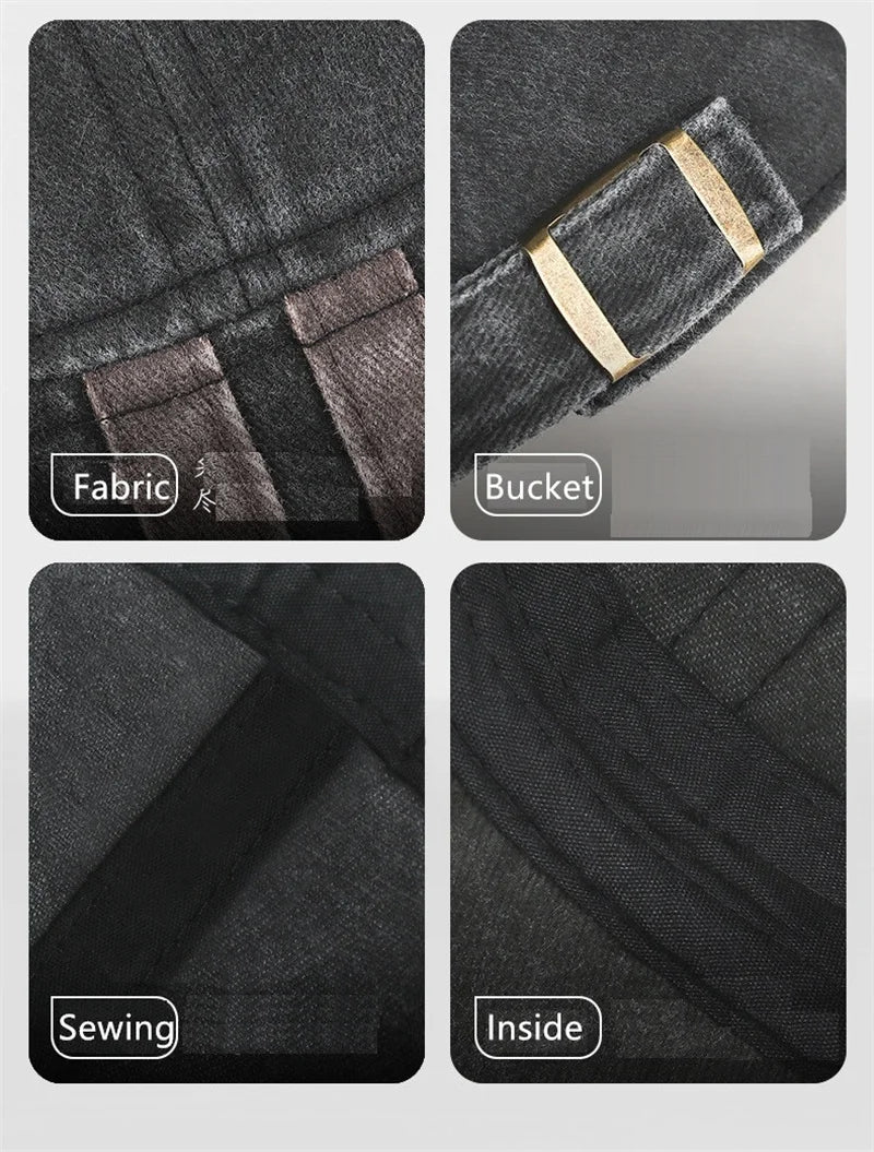 Vintage Men Women's Striped Washed Denim Berets Hats