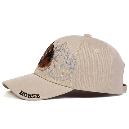 Unisex Horse Embroidery Baseball Caps Spring Autumn Outdoor Adjustable