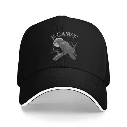 Funny F CAW F Crow Trucker Hat Trendy Adjustable Sports & Outdoor Cap Fits Most Head Sizes Trendy Trucker Hat