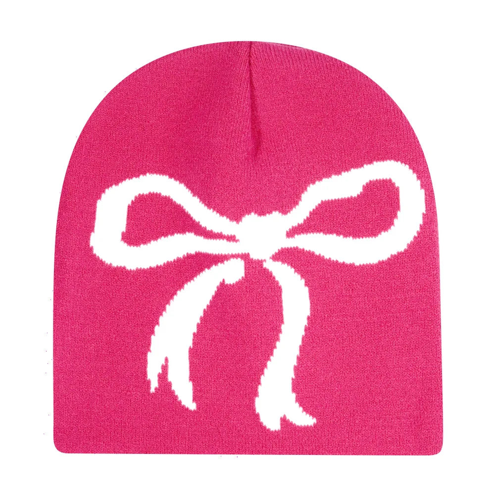 Fashion Printed Knitted Hat Women Men Couple Warm Y2k Beanies Bonnet Wool