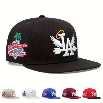 1/2/3/4PCS Fashion Unisex LA Embroidery Snapback Caps Los Angeles Angel Wings Hip Hop Caps