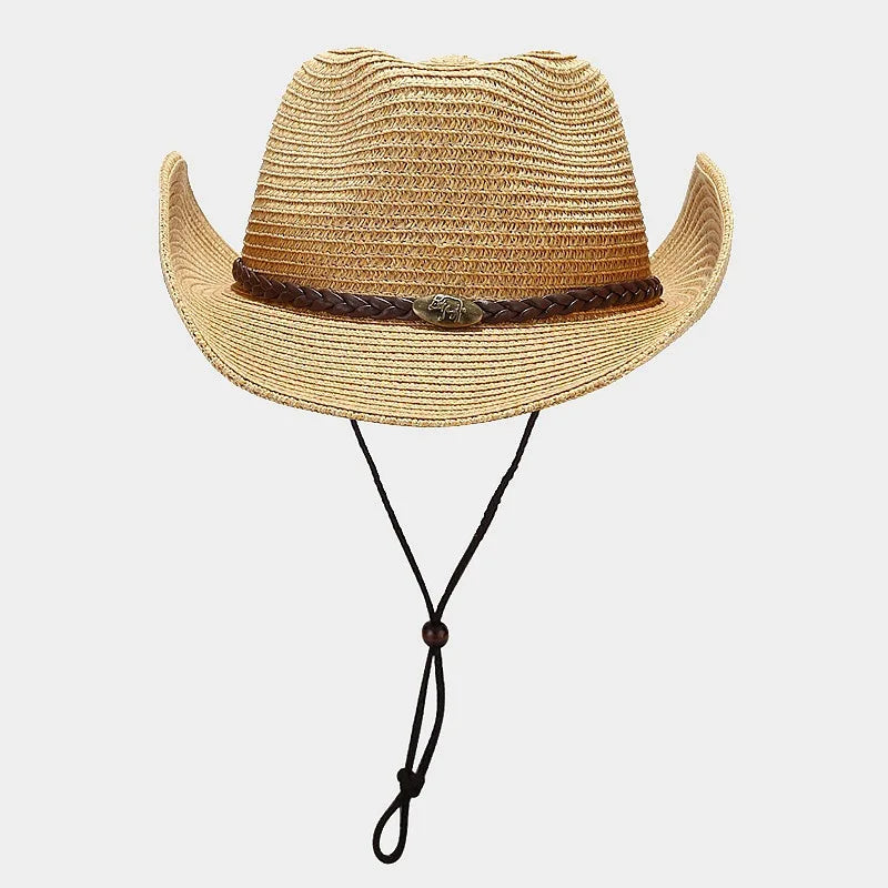 Summer UPF50+ Wide Brim Sun Hat Outdoor Western Cowboy Fisherman Cap