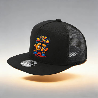 1/2PC Flat Brim Mesh Snapback Hat