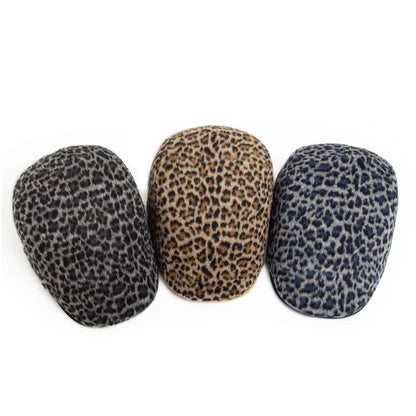 Women Men Leopard Print Flat Cap