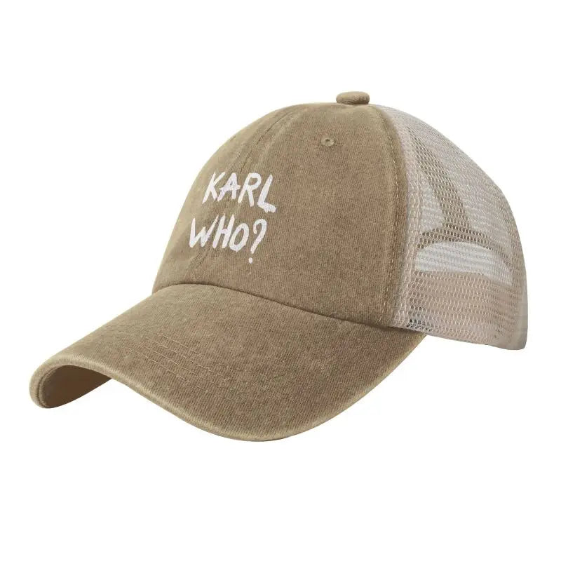 Karl Who Print Summer Mesh Back Baseball Cap