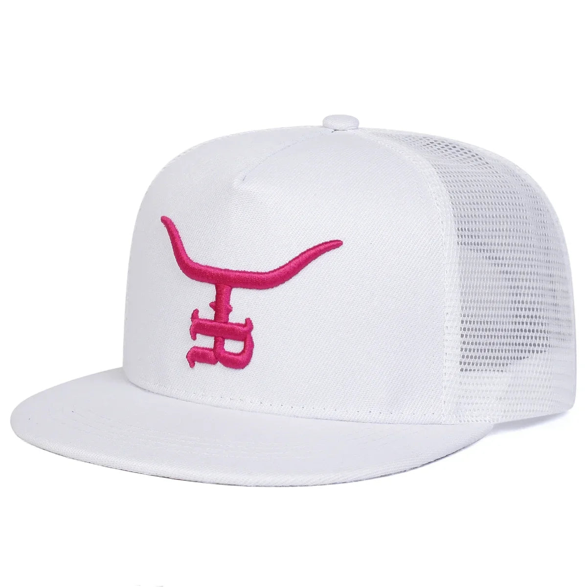 Unisex R Letter Bull Head Embroidery Hip-Hop Net Hats