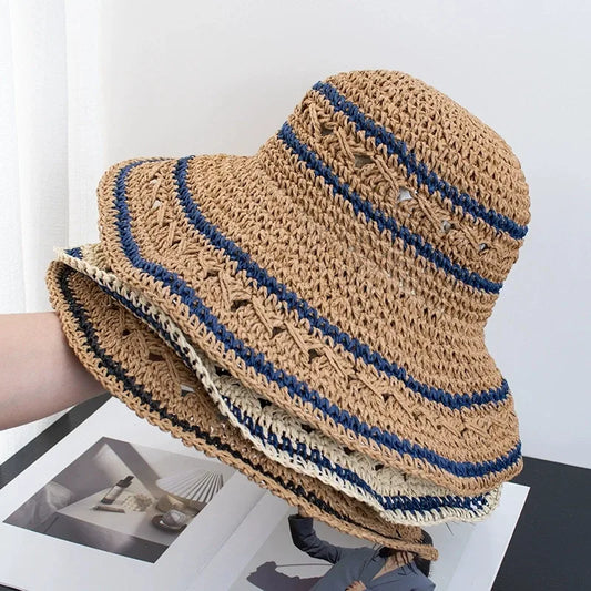Foldable Woven Sunshade Straw Hat Beach Vacation
