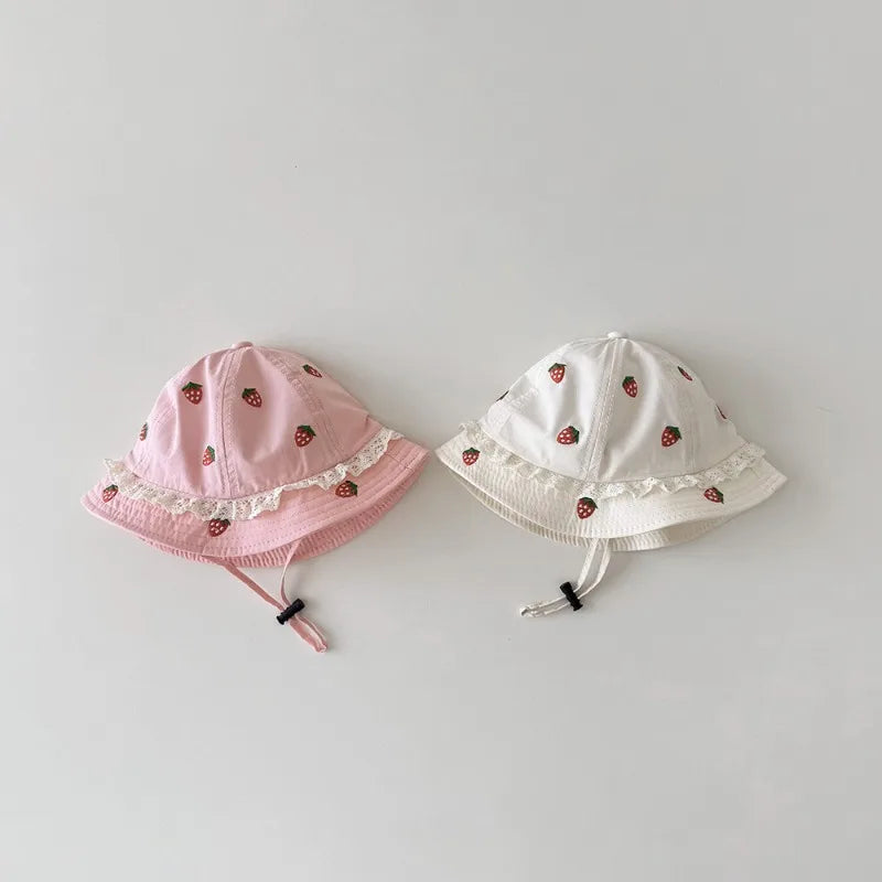 Korean Style Strawberry Baby Bucket Hat 2026