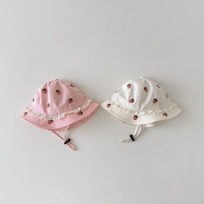 Korean Style Strawberry Baby Bucket Hat 2026