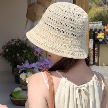 2026 Korean Hook Woven Hollowed Out Fisherman Hat