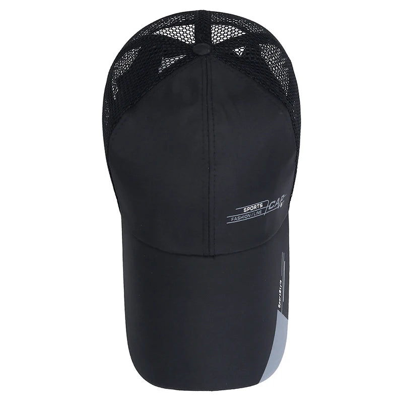 Mesh Sports Cap Men For Fish Breathable Baseball Cap Outdoor Visor Cap Long