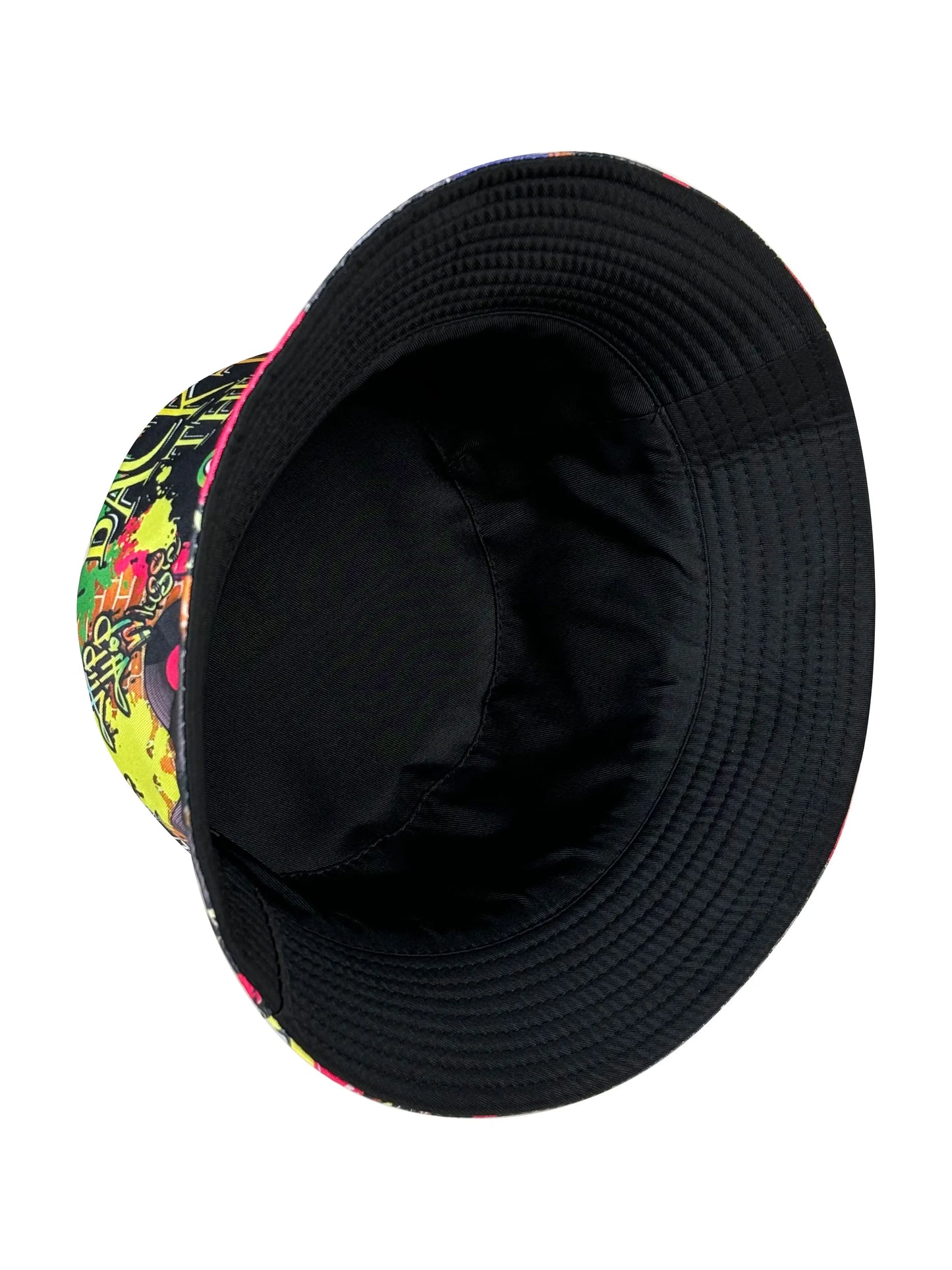 Retro Nostalgic Graffiti 90S Fisherman Hat, Personalized Trendy Printed Unisex Sun Hat