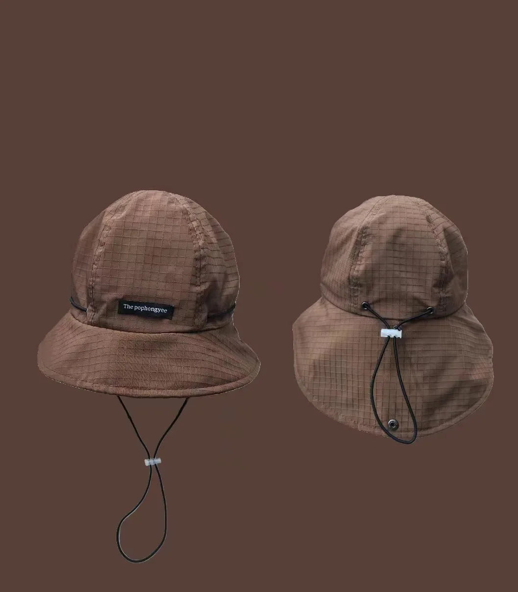 Japanese Drawstring Contrasting Fisherman Hat, Versatile For Outdoor Outings In All Seasons