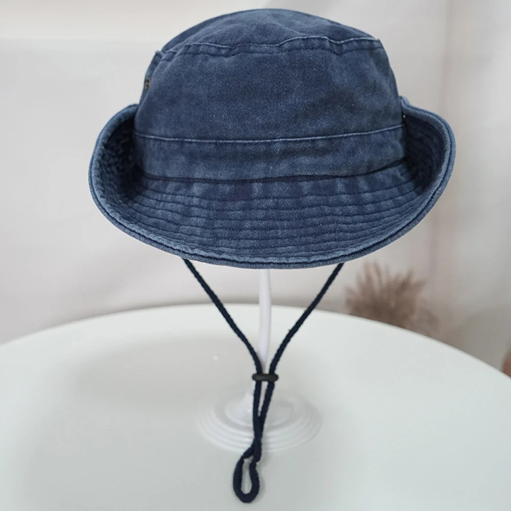 Outdoor Sun Protection Hat Vintage Washed Cotton Bucket Hat