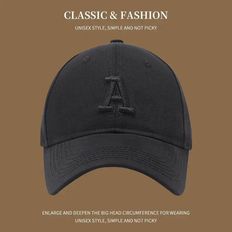 Classic A Letter Embroidery Baseball Cap for Women Men