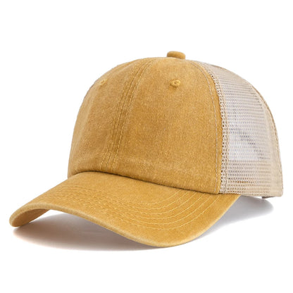 Unisex Colors Plain Baseball Cap Women Men Washed Cotton Cap