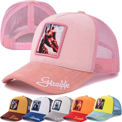 Unisex Rich Color Giraffe Pattern Patch Design Suede Hat Women And Men Summer