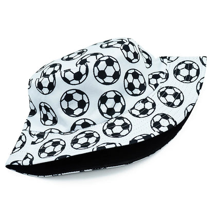 Football Basketball Printing Bucket Hat Soccer Balls Pattern Fisherman Hats Cartoon Double Sides