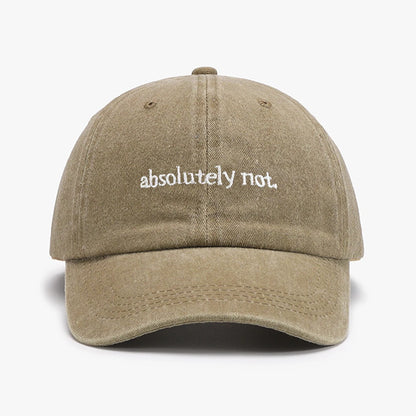 Absolutely Not Embroidery Printed Baseball Cap Outdoor Fashion