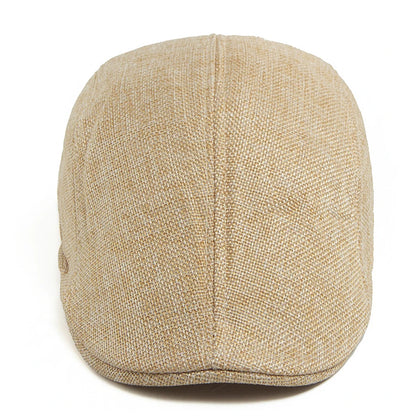 Men's Linen Flat Cap Spring Summer Vintage Visor Beret