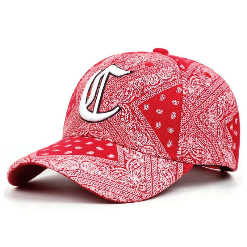 Creative Skateboarding Hat Paisley Gothic C-letter Embroidered Baseball Hat