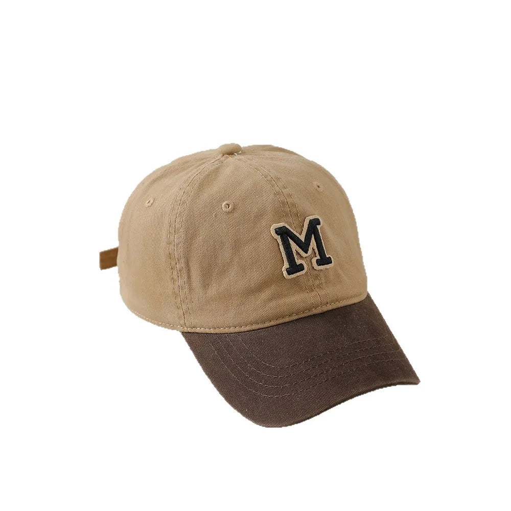 Children's Hat Letter M Washed Cap Korean Style New Sun Hat