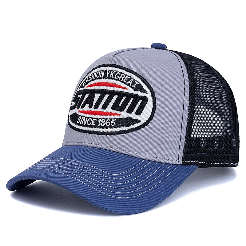 Unisex Baseball Cap Classic Station Letter Pattern Mesh Cap Men And Women