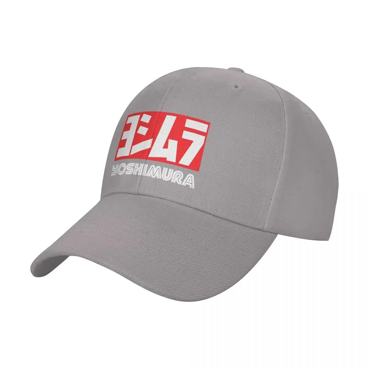 Yoshimura Motorcycle Racing Black Baseball Hat with Bold Red & White Logo, Perfect for Sports Fans