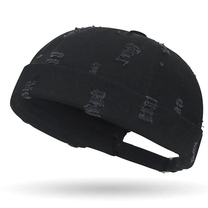 Washed Cotton Destroyed Ripped Docker Cap