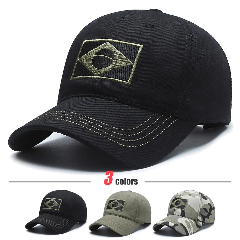 Unisex Brazilian Flag Embroidery Tactical Baseball Cap Classic Fashion
