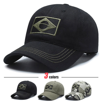 Unisex Brazilian Flag Embroidery Tactical Baseball Cap Classic Fashion