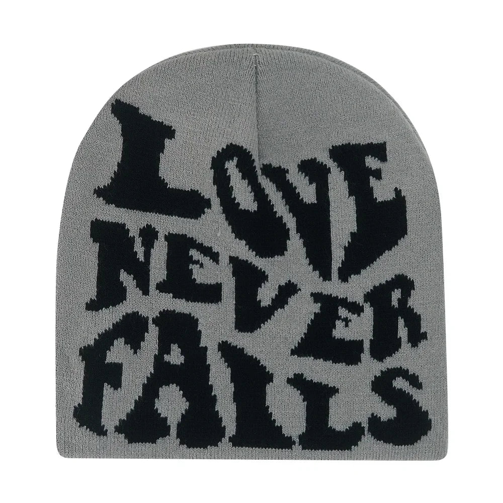 Y2K Letter Knitted Winter Autumn Beanie Cap Men Women