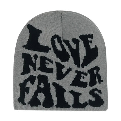Y2K Letter Knitted Winter Autumn Beanie Cap Men Women