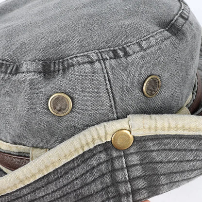 Bucket Hat With Leather Belt Men Women Sunhat 2026