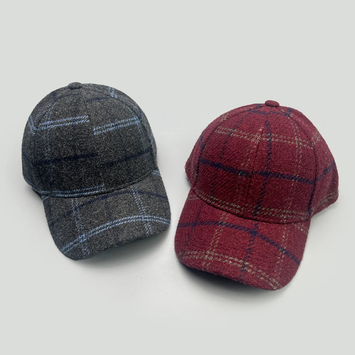 British Style Hardtop Retro Plaid Baseball Hats New Men Women