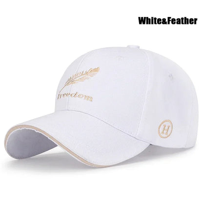 Feather Wheat Ear Embroidery Cotton Baseball Cap New Outdoor Casual Sport Sun Caps