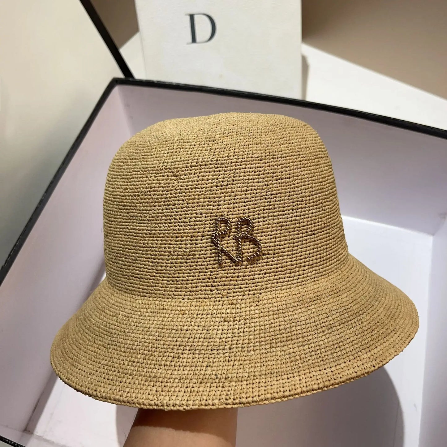 Raffia Straw Bucket Hat Women Summer Bikini Beach Hat Female Korean