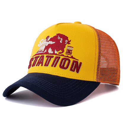 Unisex Station Letter Summer Fishing Cap