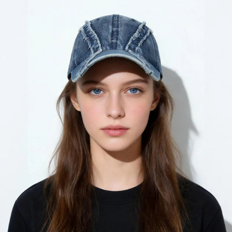 Baseball Cap Denim Men Women Adjustable Hat