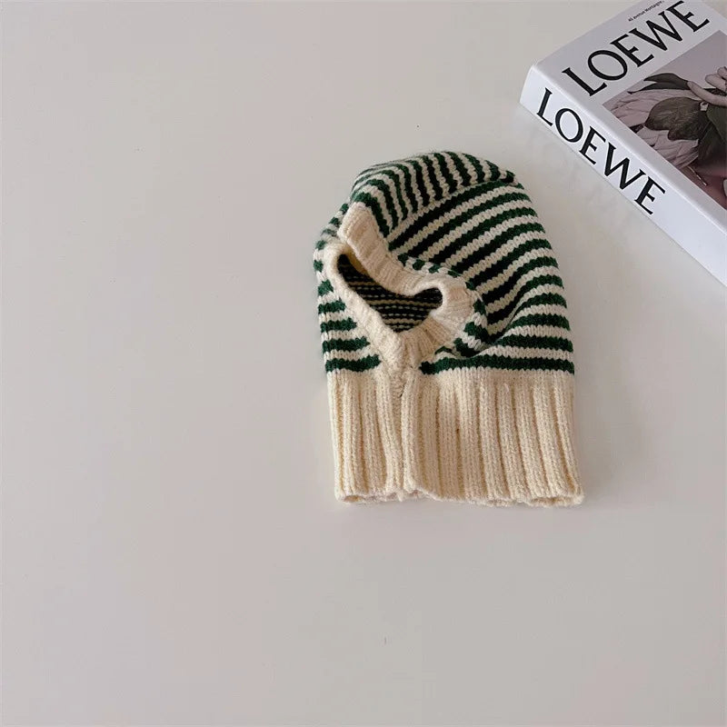 Kids Striped Knit Beanie Baby Hat