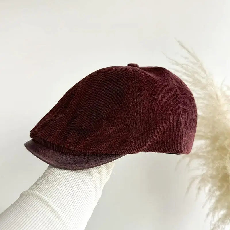 Retro Trendy Unisex Hat Fashion Beret Caps PU Leather Adjustable Men Women